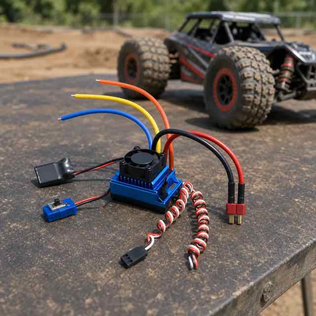 RC Car Electronic Speed Controller in use