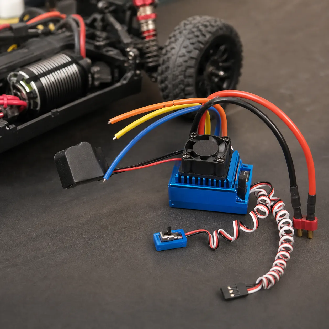 RC Car Electronic Speed Controller in use