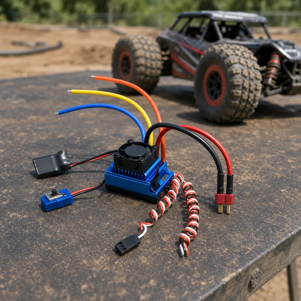 RC Car Electronic Speed Controller in use
