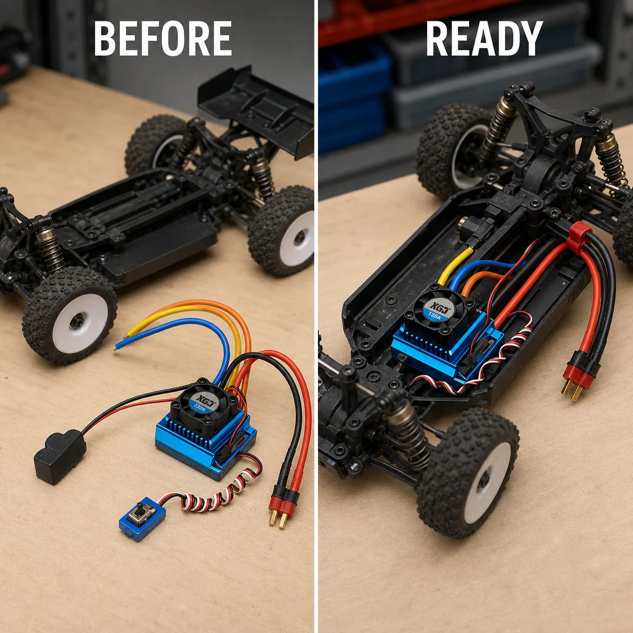 RC Car Electronic Speed Controller setup and use views